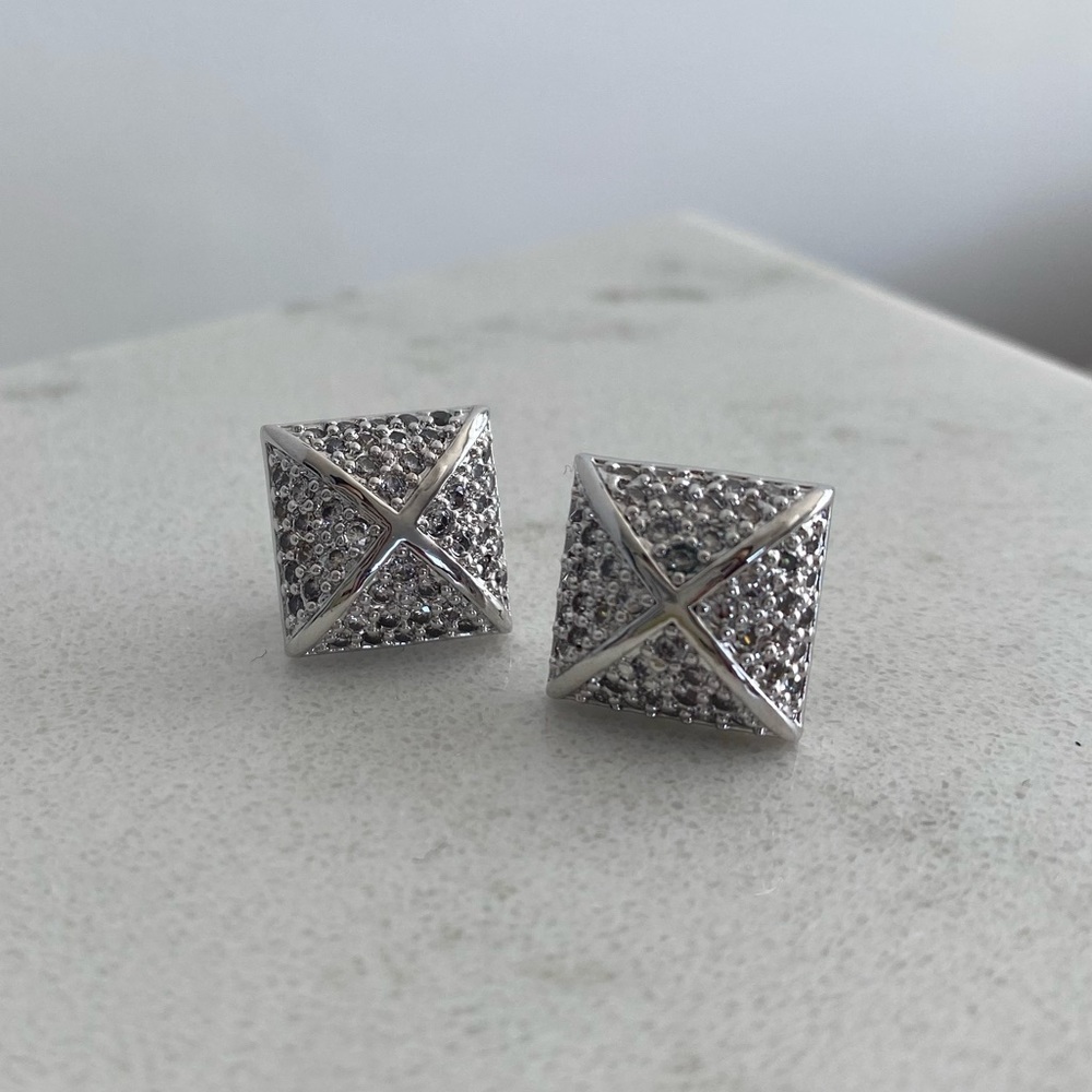 Pyramid Stud Earrings - image 3